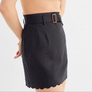 Urban Outfitters NWT Scalloped Black Mini Skirt